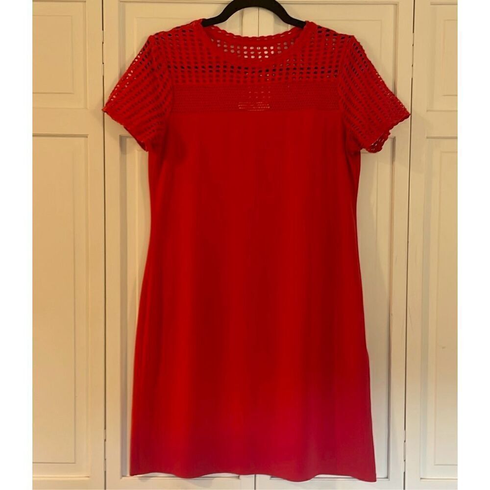 Michael Kors pink perforated sheath dress size M - Picture 3 of 11